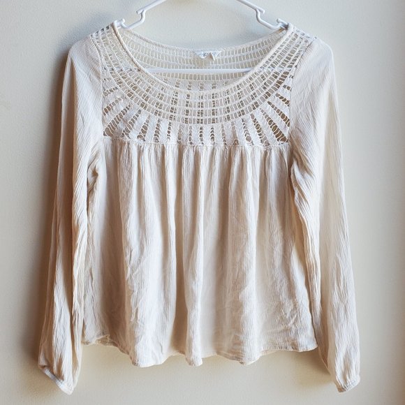 Aeropostale Ivory Crochet Lace Blouse Size Small - Picture 5 of 14